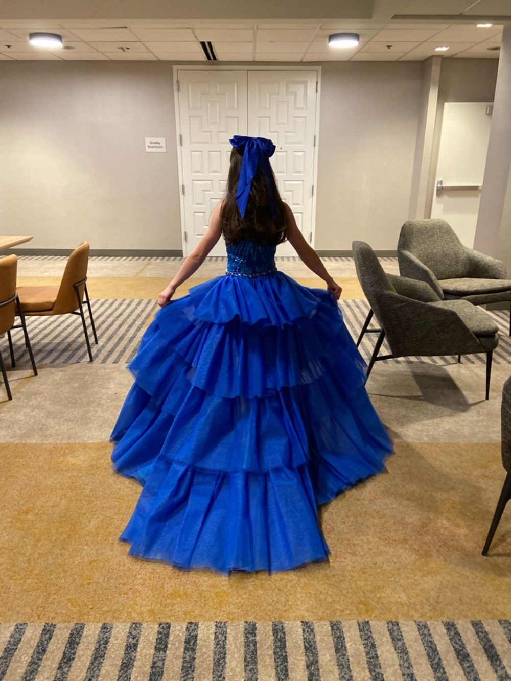 Royal Blue Sequin Pageant Fun Fashion with Detachable Skirt Ava Presley - Picture 2 of 2